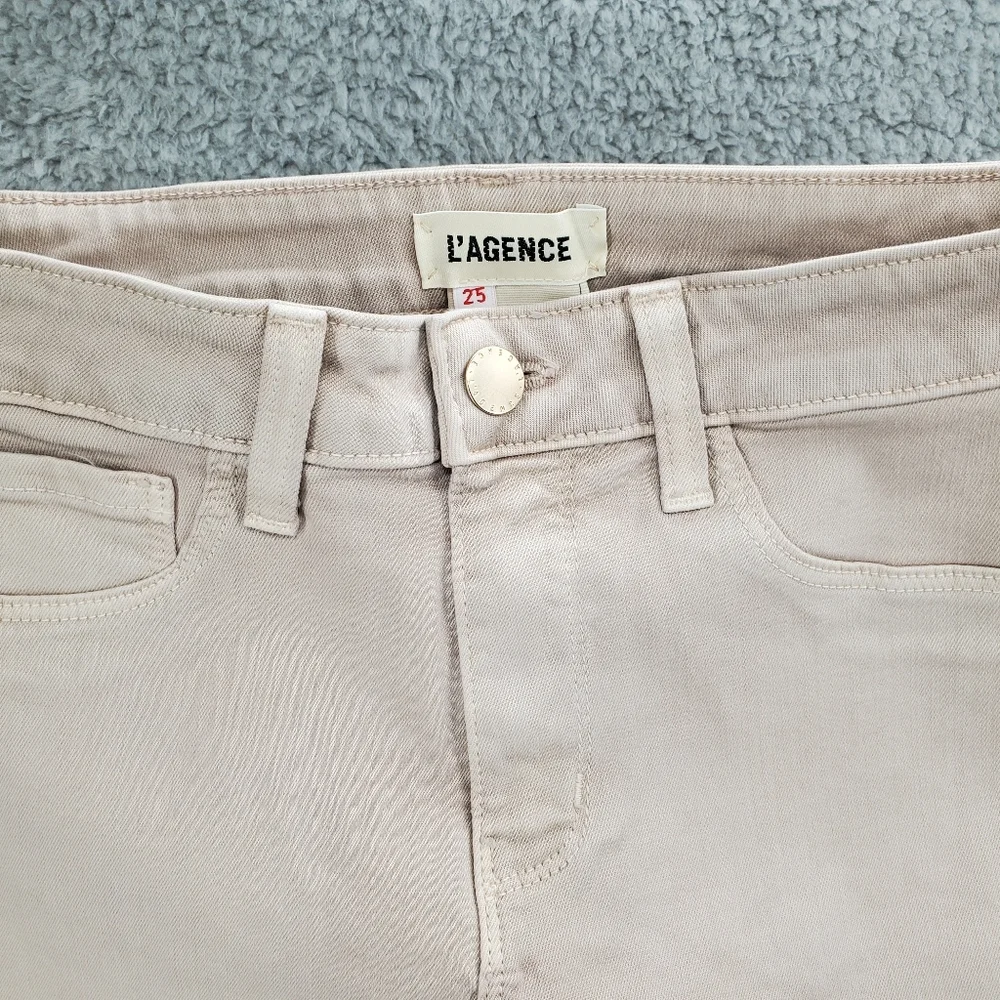 L'AGENCE Marguerite Skinny High Rise Jeans Biscuit - Picture 4 of 13